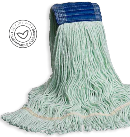 VILEDA-134908 MOPPE VERTE 20OZ MICR-ECO BRINS ATTACHÉS ET BOUCLÉS AVEC BANDE ÉTROITE