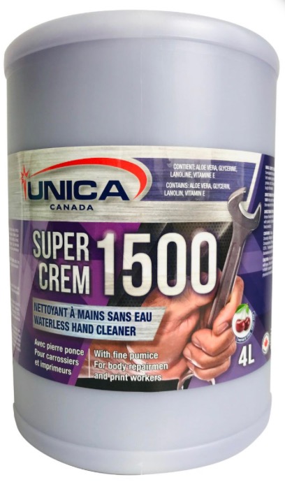 UNICA-1502 ''SUPER CREM 1500'' NETTOYANT À MAINS AVEC PIERRE PONCE 2.5L 