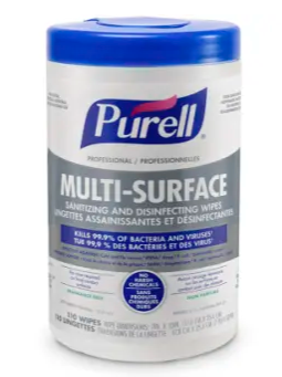 GOJO-9345 LINGETTE DÉSINFECTANTES PURELL MULTI-SURFACES 6X110/CS