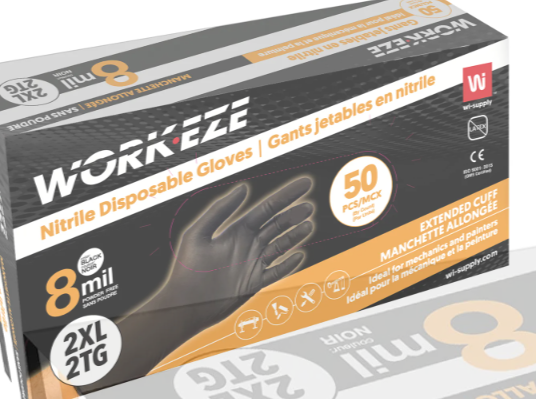 WPC-DN850BKEC-XL GANTS NITRILE EXTRA-LARGE NOIR 8MILL 12'' LONG 50/BOITE
