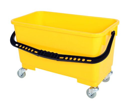 GLB-3621 SEAU À VITRES RECTANGULAIRE JAUNE AVEC ROUES INCLUS