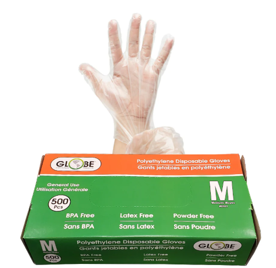 GLB-8002 GANT POLYÉTHYLÈNE SANS POUDRE FORMAT LARGE 20X500/CAISSE 