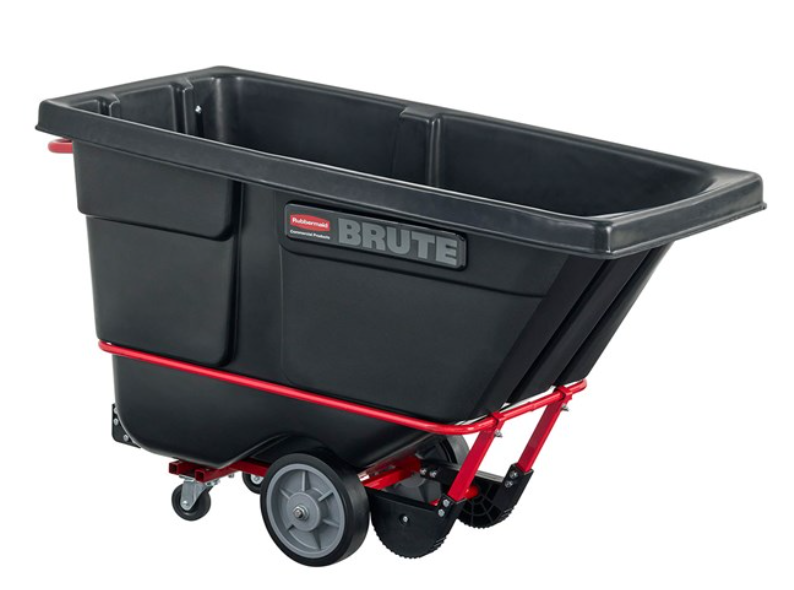 RUBBERMAID-FG130600BLA CHARIOT À BASCULE NOIR SUR ROUES ''1/2 VERGE CUBE/1400LBS''