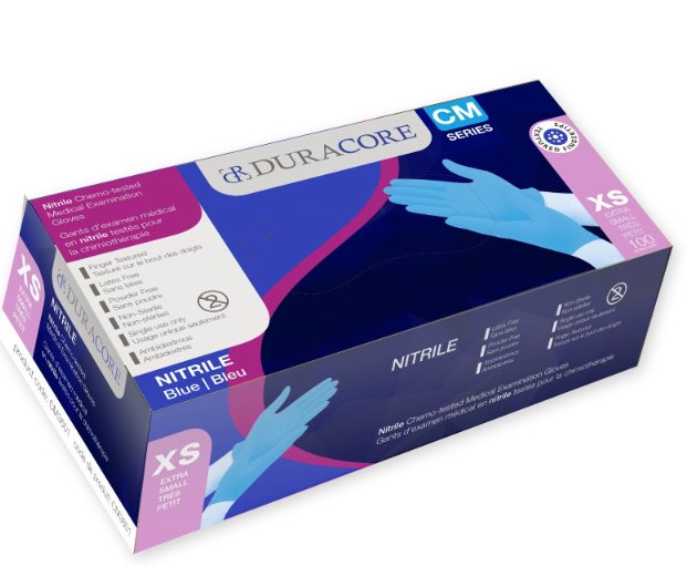 DC-CM3601 GANTS NITRILE X-SMALL BLEU 3.2MIL 100/BOITE