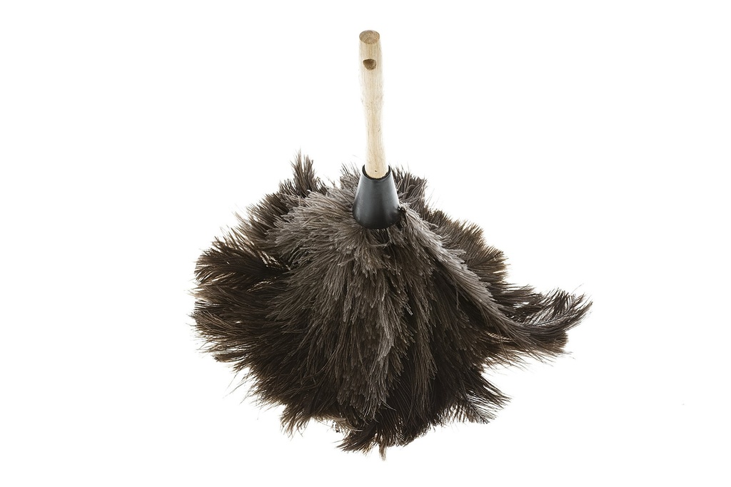 AG-297 PLUMEAU EN PLUME AUTRUCHE PETIT MANCHE EN BOIS