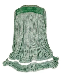 [632079] BVS-BEV2 MOPPE VERTE 16OZ BRINS ATTACHÉS ET BOUCLÉS AVEC BANDE ÉTROITE