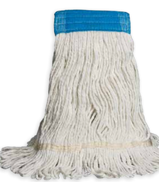 [634240] VILEDA-134850 MOPPE BLANCHE 20OZ BRINS ATTACHÉS ET BOUCLÉS AVEC BANDE ÉTROITE