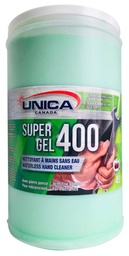 [860401] UNICA-S401 ''SUPER GEL 400'' NETTOYANT À MAIN EN PÂTE AVEC PIERRE PONCE VERT 500ML 
