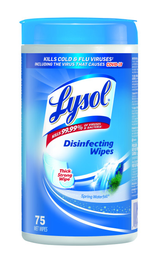 [352668] DIVERSEY-CB993668 LINGETTES DÉSINFECTANTES LYSOL SPRING WATERFALL 6X75/CAISSE 