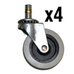 [059135] 1859135-ROULETTES(X4) SILENCIEUSES DE 4" POUR CHARIOT RUBBERMAID COULEUR:NOIR
