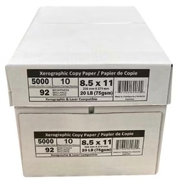 [020811] PAPIERS D'IMPRIMANTE BLANC 8.5''X11'' 92% DE BRILLANCE ''H48-01'' 10X500/CAISSE